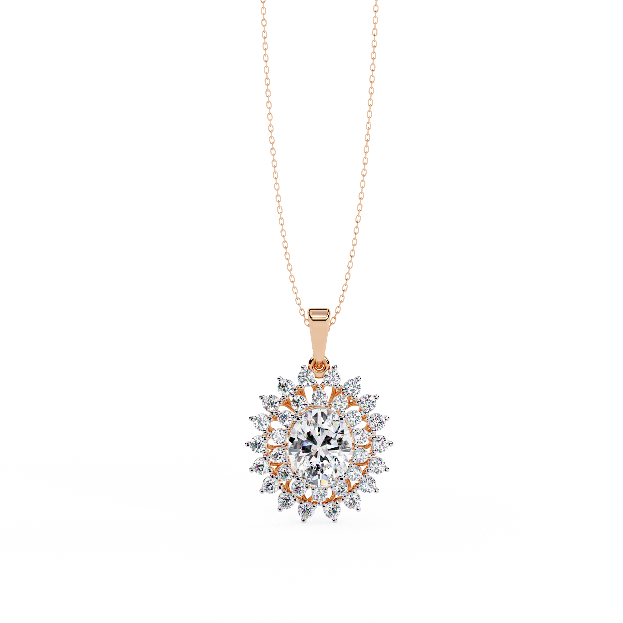 Beautiful Necklace For Ladies 18k Gold Lab Grown Diamond