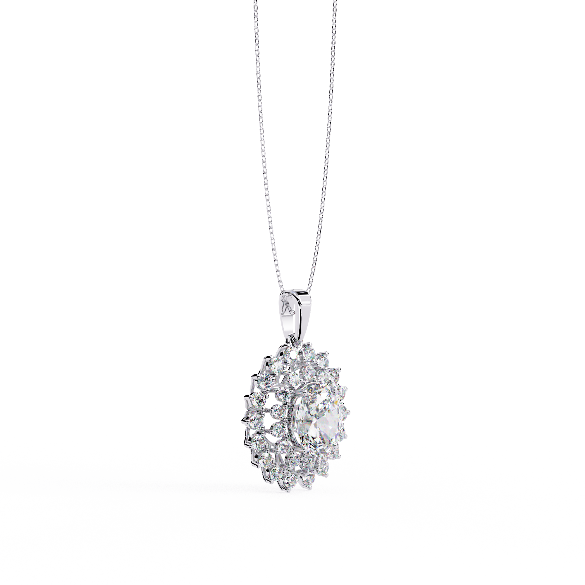 Beautiful Necklace For Ladies 18k Gold Lab Grown Diamond