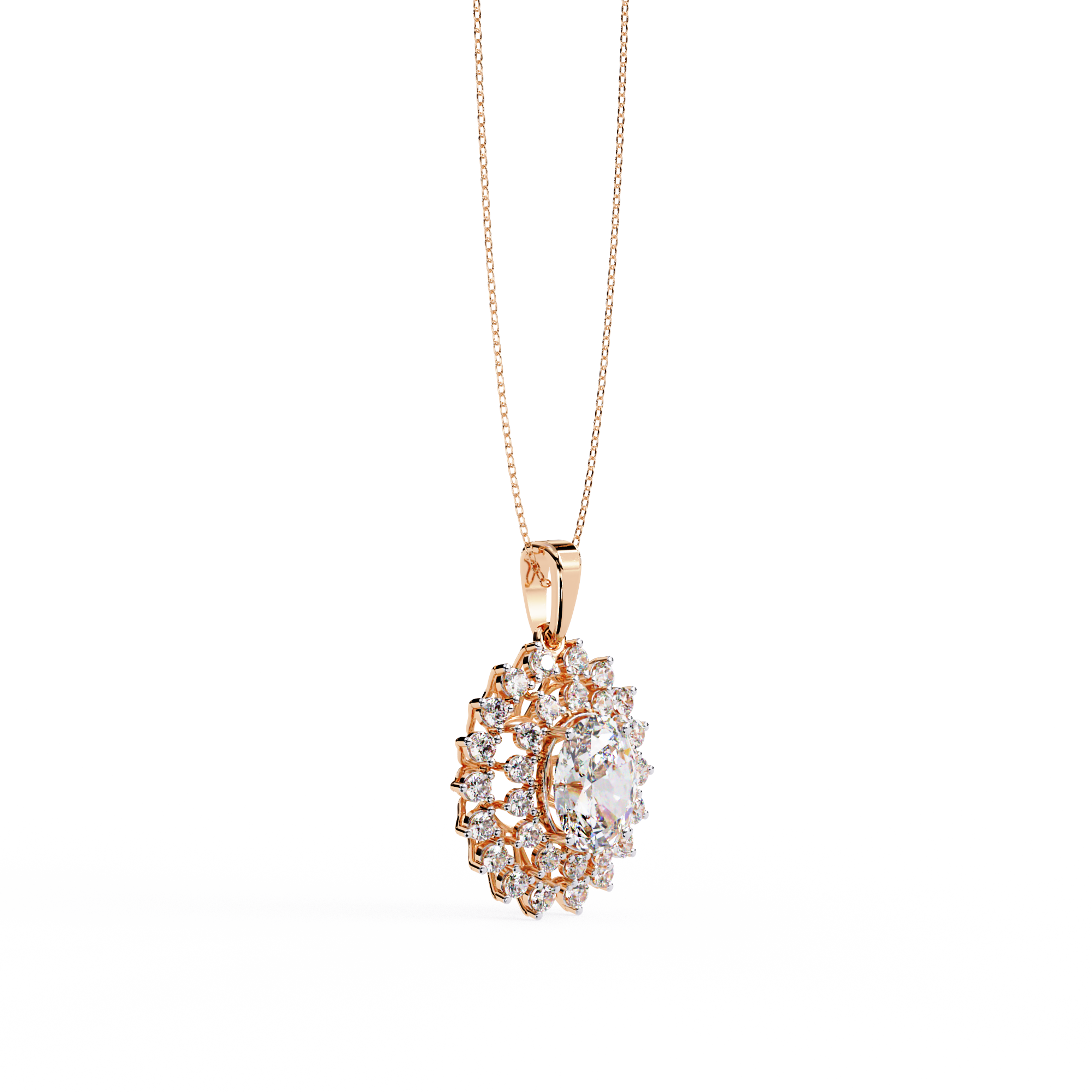 Beautiful Necklace For Ladies 18k Gold Lab Grown Diamond