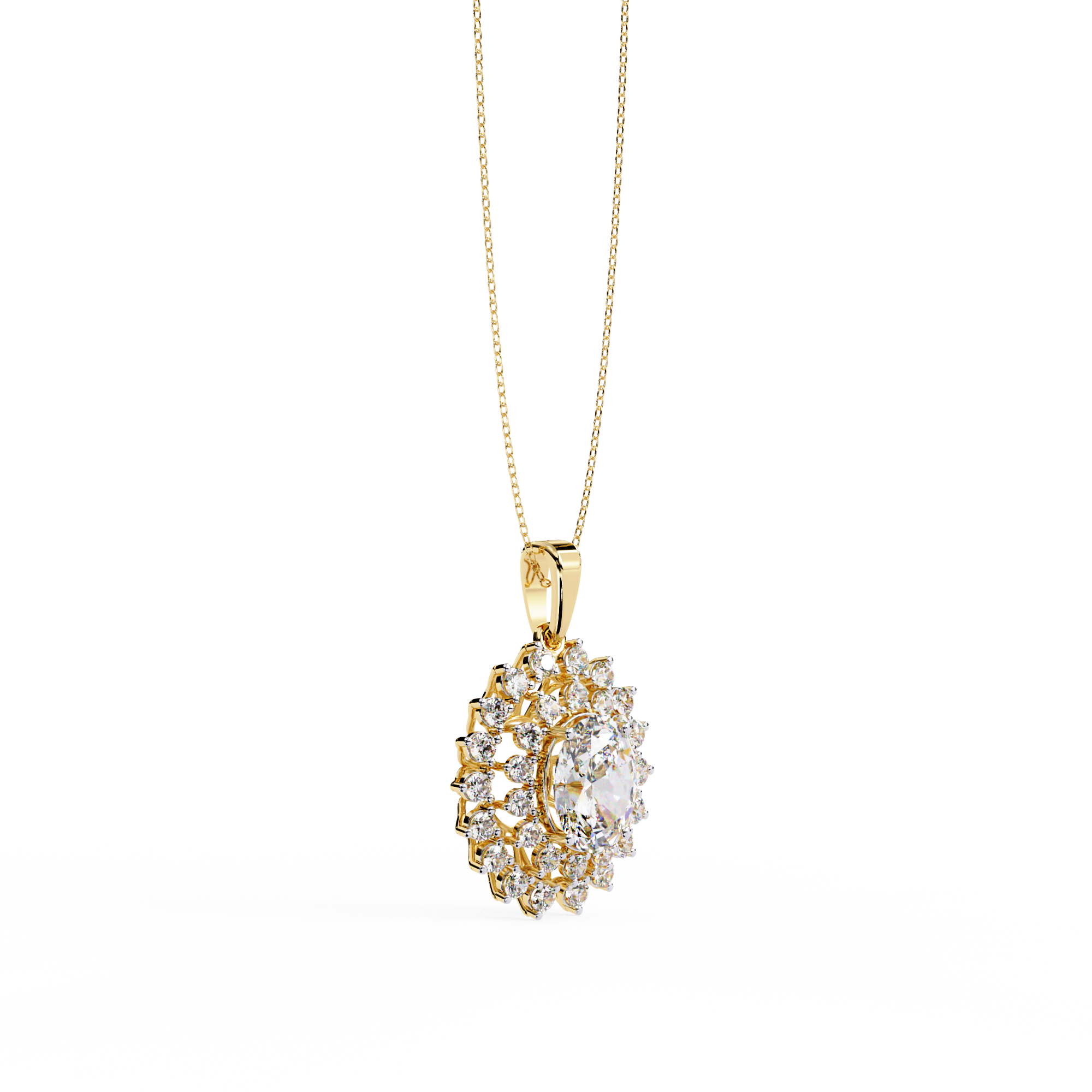 Beautiful Necklace For Ladies 18k Gold Lab Grown Diamond