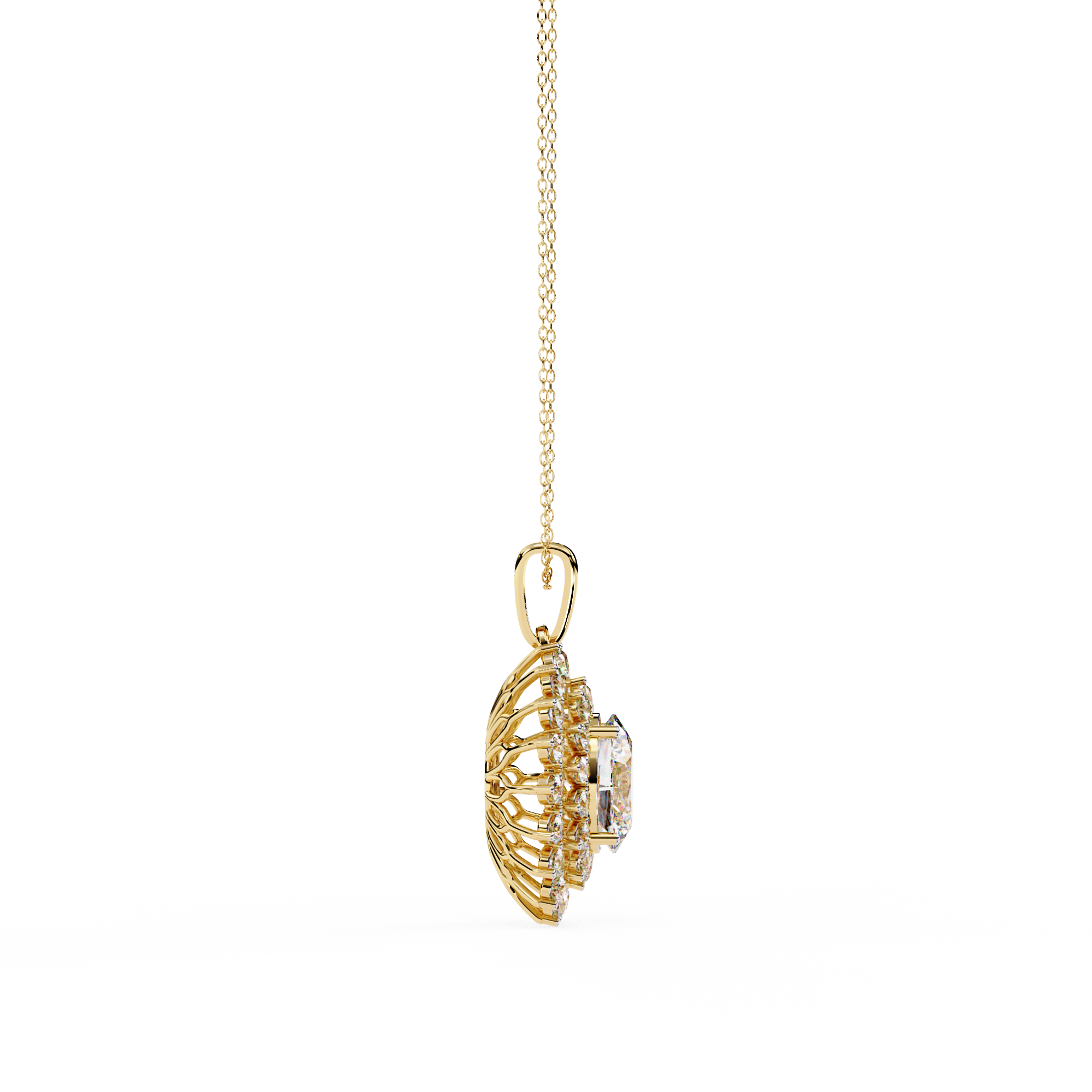 Beautiful Necklace For Ladies 18k Gold Lab Grown Diamond