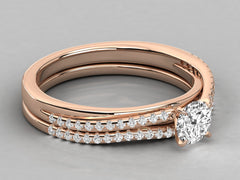 9K GOLD SOLITAIRE  LAB GROWN DIAMOND LADIES  RING.