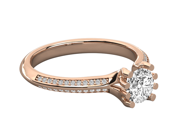 9K GOLD SOLITAIRE LAB GROWN DIAMOND LADIES  RING.