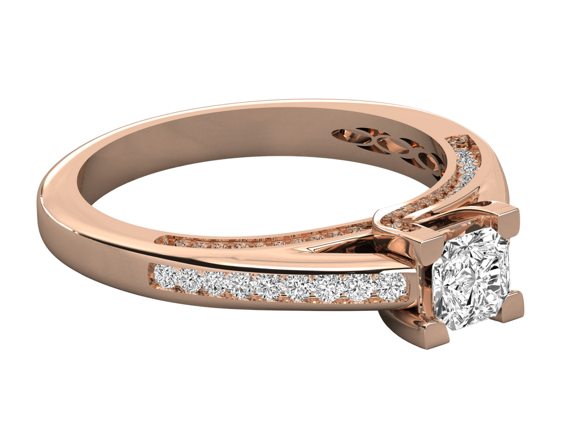 10K GOLD SOLITAIRE  LAB GROWN DIAMOND LADIES RING.