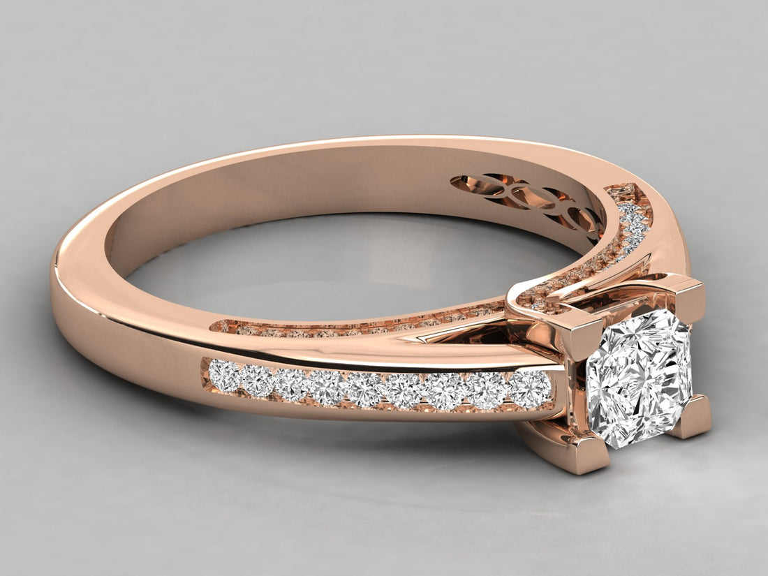 10K GOLD SOLITAIRE  LAB GROWN DIAMOND LADIES RING.
