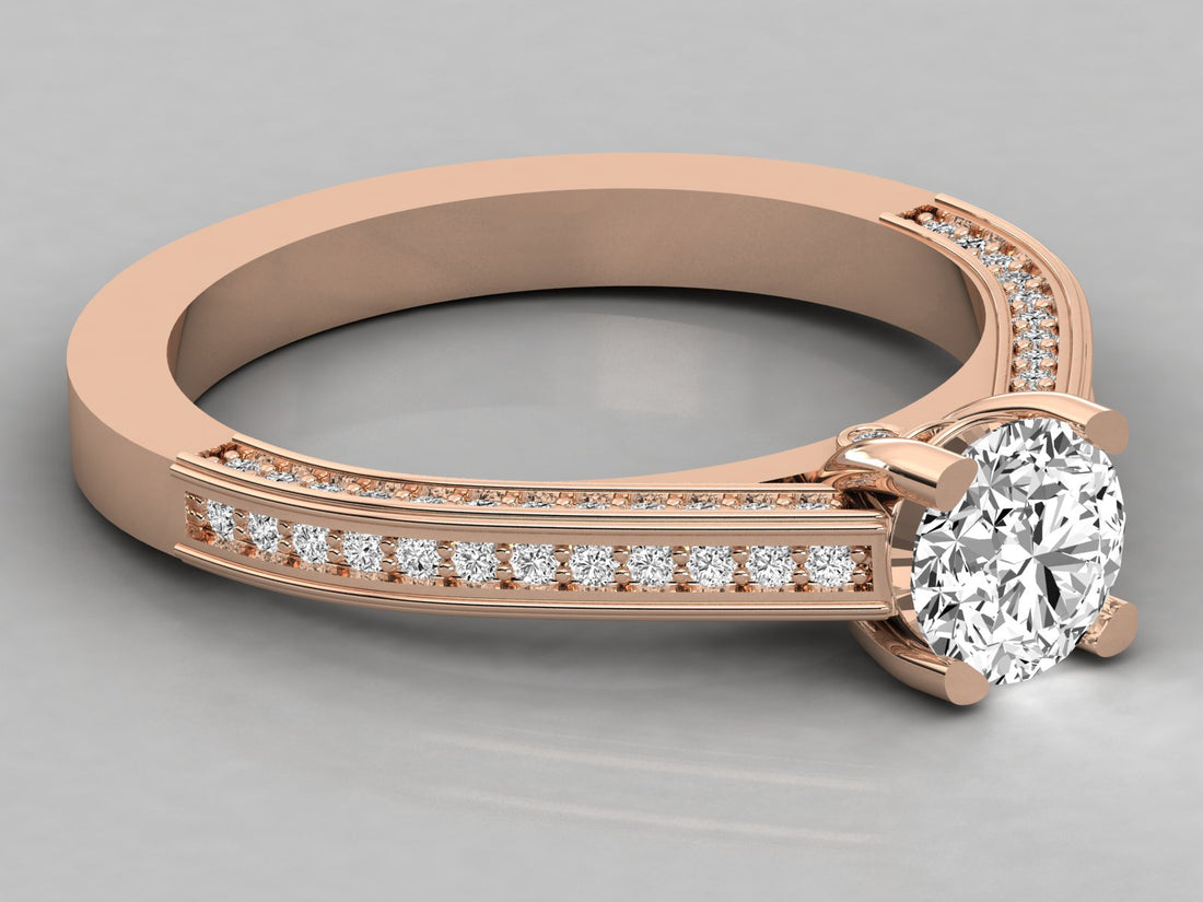 10K GOLD SOLITAIRE  LAB GROWN DIAMOND LADIES RING.