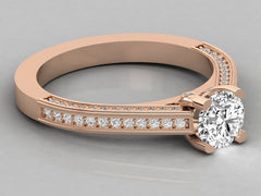 9K GOLD SOLITAIRE  LAB GROWN DIAMOND LADIES  RING.