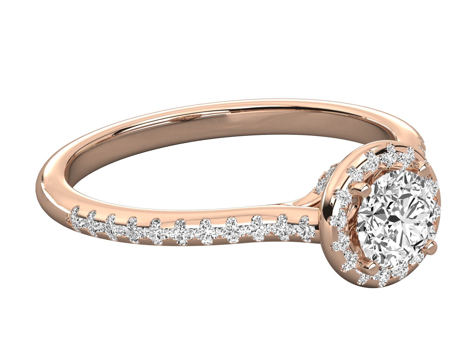 9K GOLD SOLITAIRE ROUND DIAMOND LADIES BRILLIANT RING.