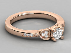 9K GOLD SOLITAIRE  LAB GROWN DIAMOND LADIES  RING.