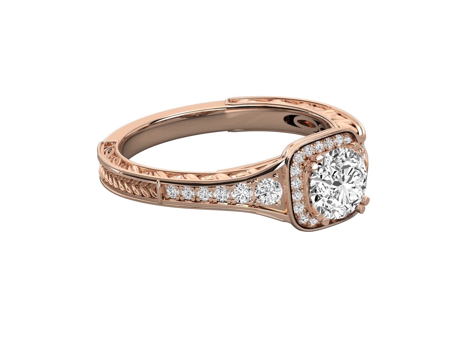 9K GOLD SOLITAIRE ROUND DIAMOND LADIES BRILLIANT RING.