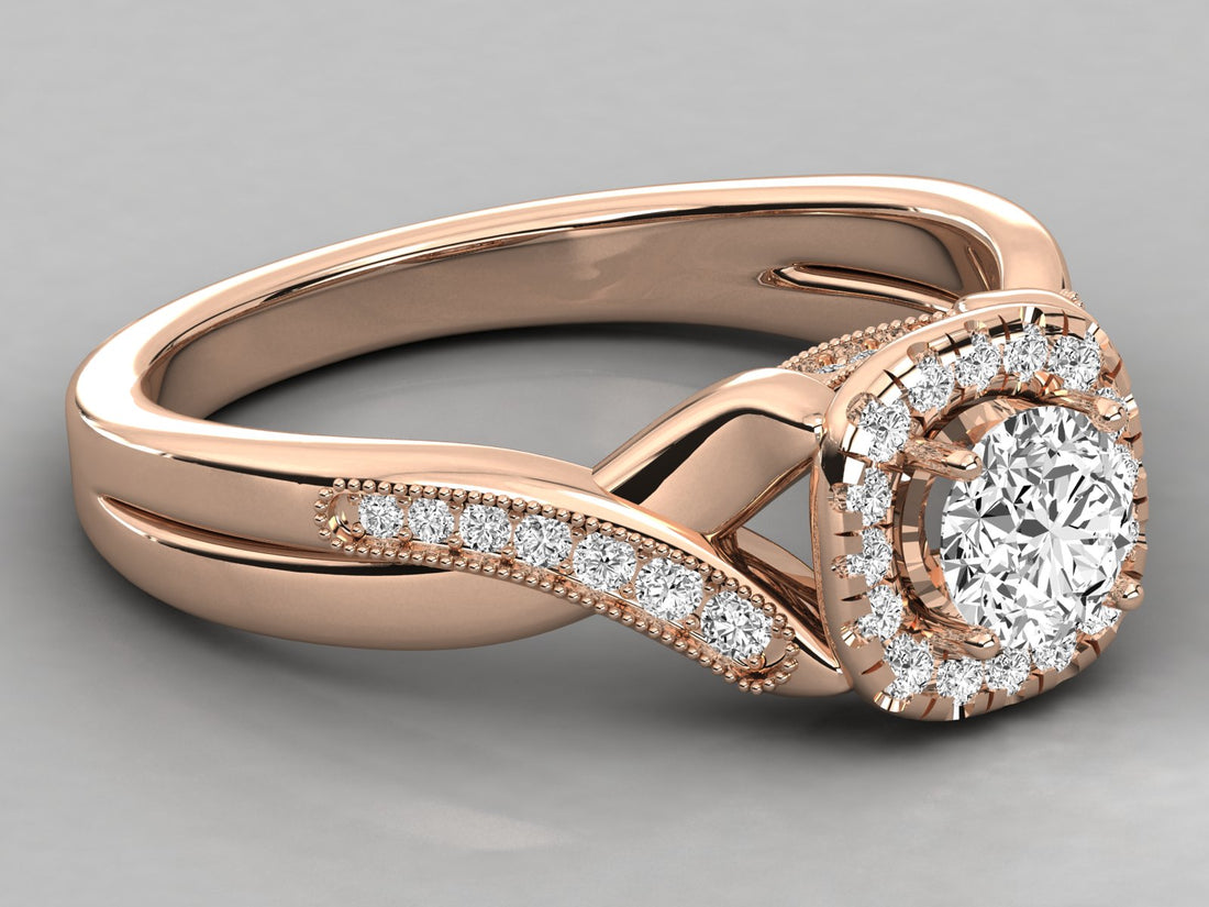 10K GOLD SOLITAIRE LAB GROWN DIAMOND LADIES  RING.