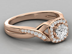 9K GOLD SOLITAIRE  LAB GROWN DIAMOND LADIES  RING.