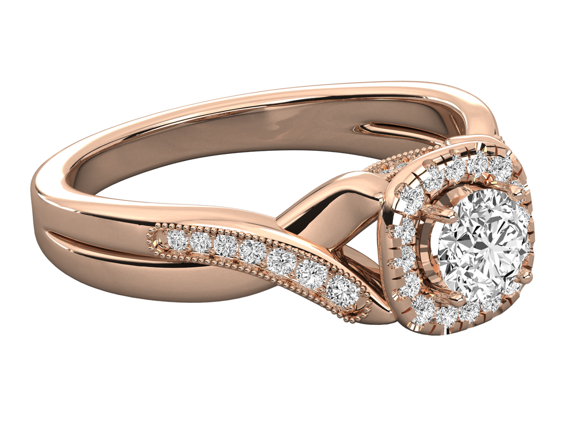 10K GOLD SOLITAIRE LAB GROWN DIAMOND LADIES  RING.
