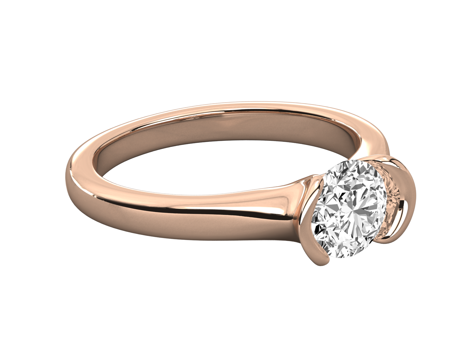 10K GOLD SOLITAIRE LAB GROWN DIAMOND LADIES  RING.