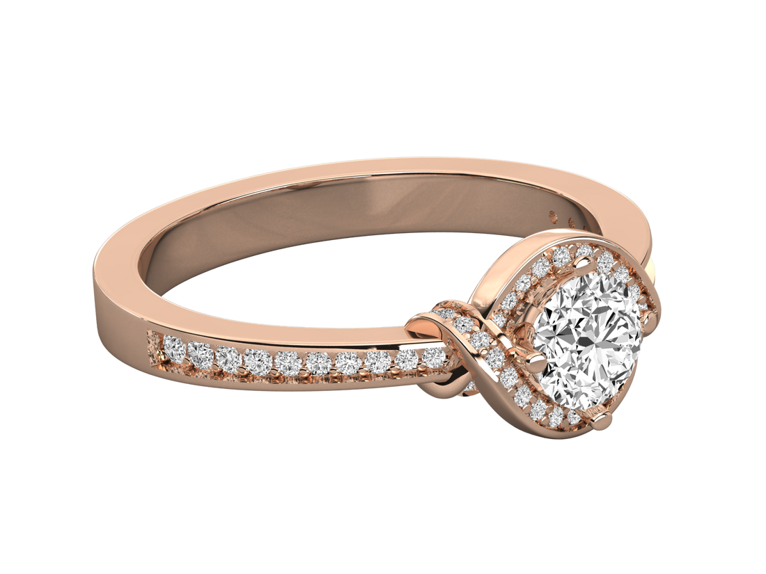 9K GOLD SOLITAIRE DIAMOND LADIES  RING.