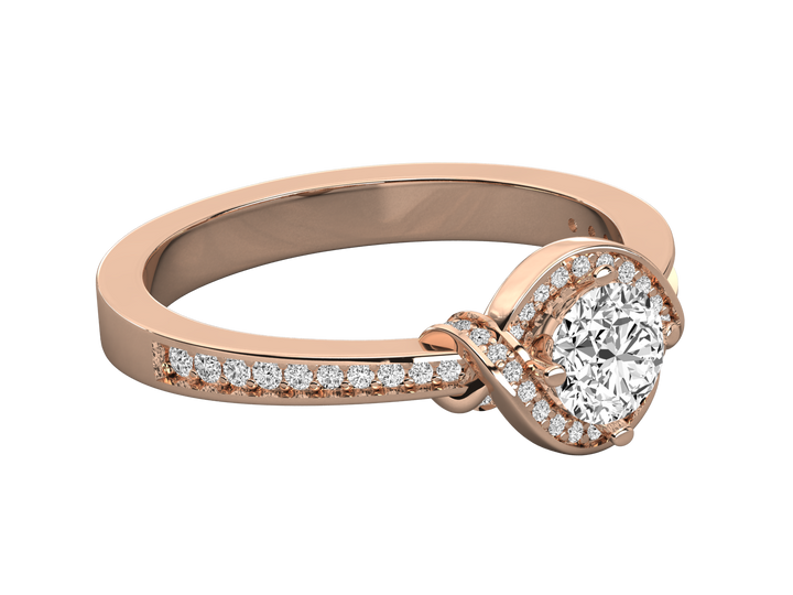 9K GOLD SOLITAIRE DIAMOND LADIES  RING.