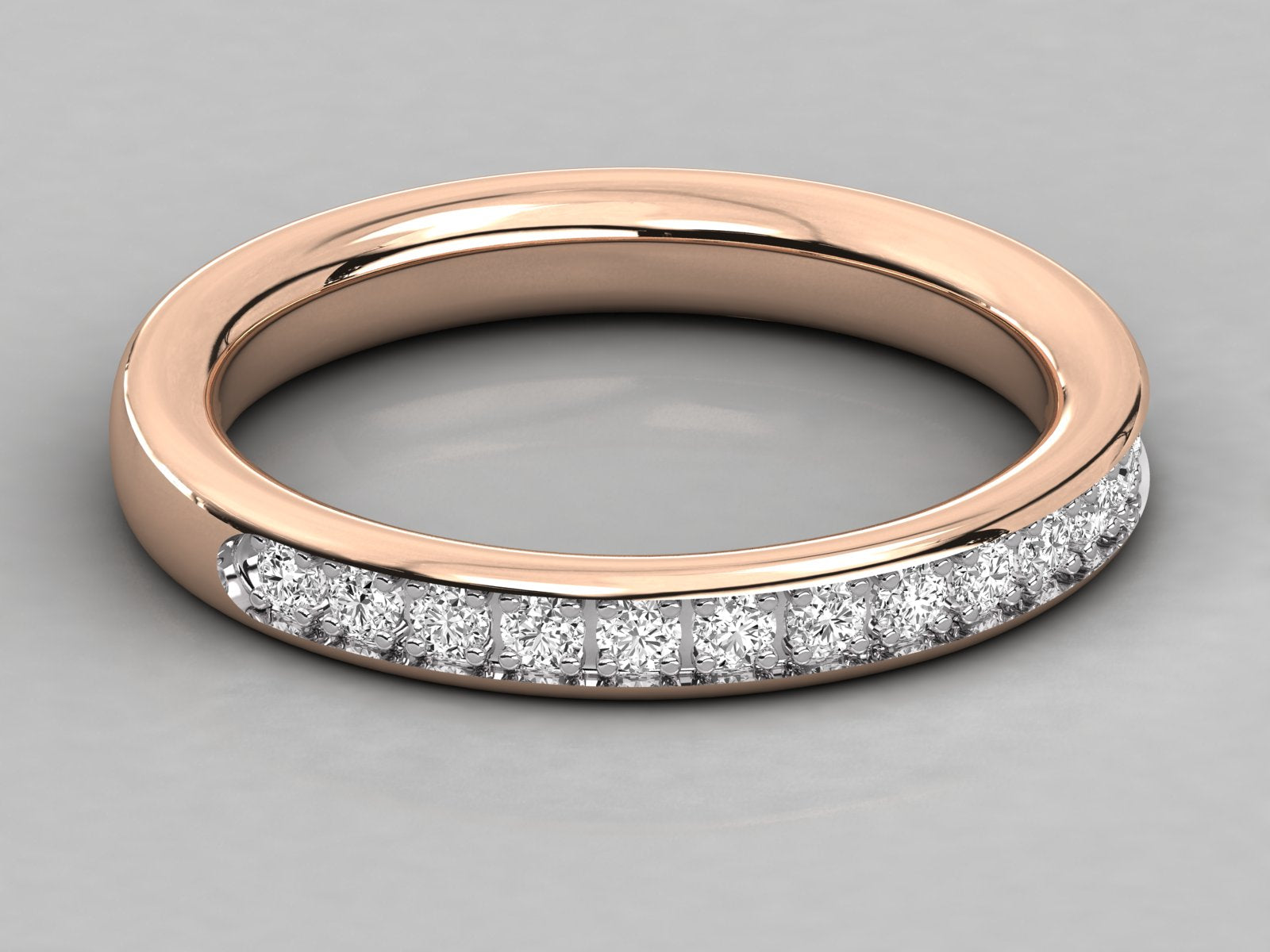 10K GOLD  LAB GROWN DIAMOND LADIES BAND RING.
