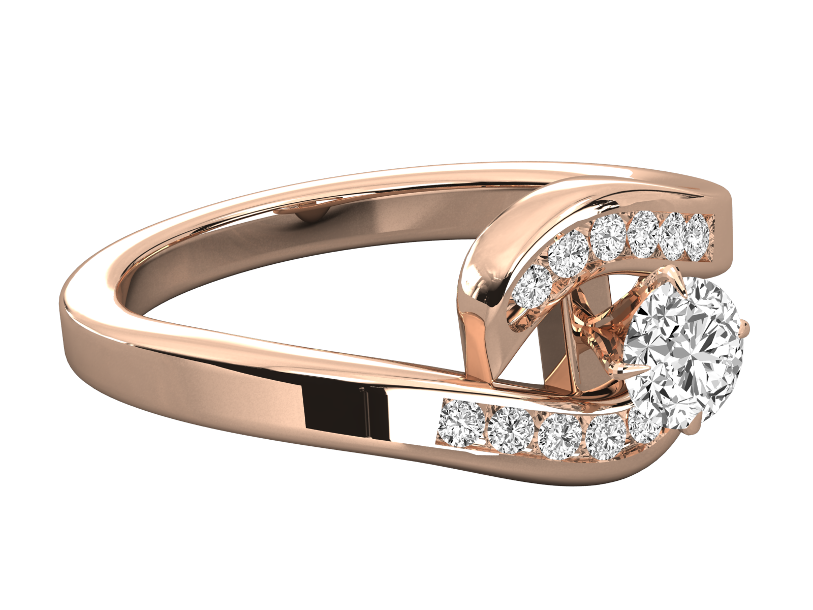10K GOLD SOLITAIRE  LAB GROWN DIAMOND LADIES RING.