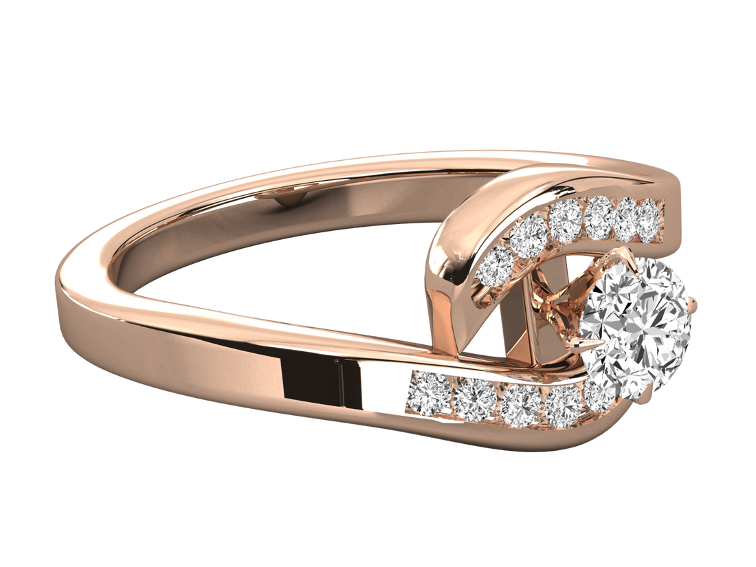 10K GOLD SOLITAIRE  LAB GROWN DIAMOND LADIES RING.
