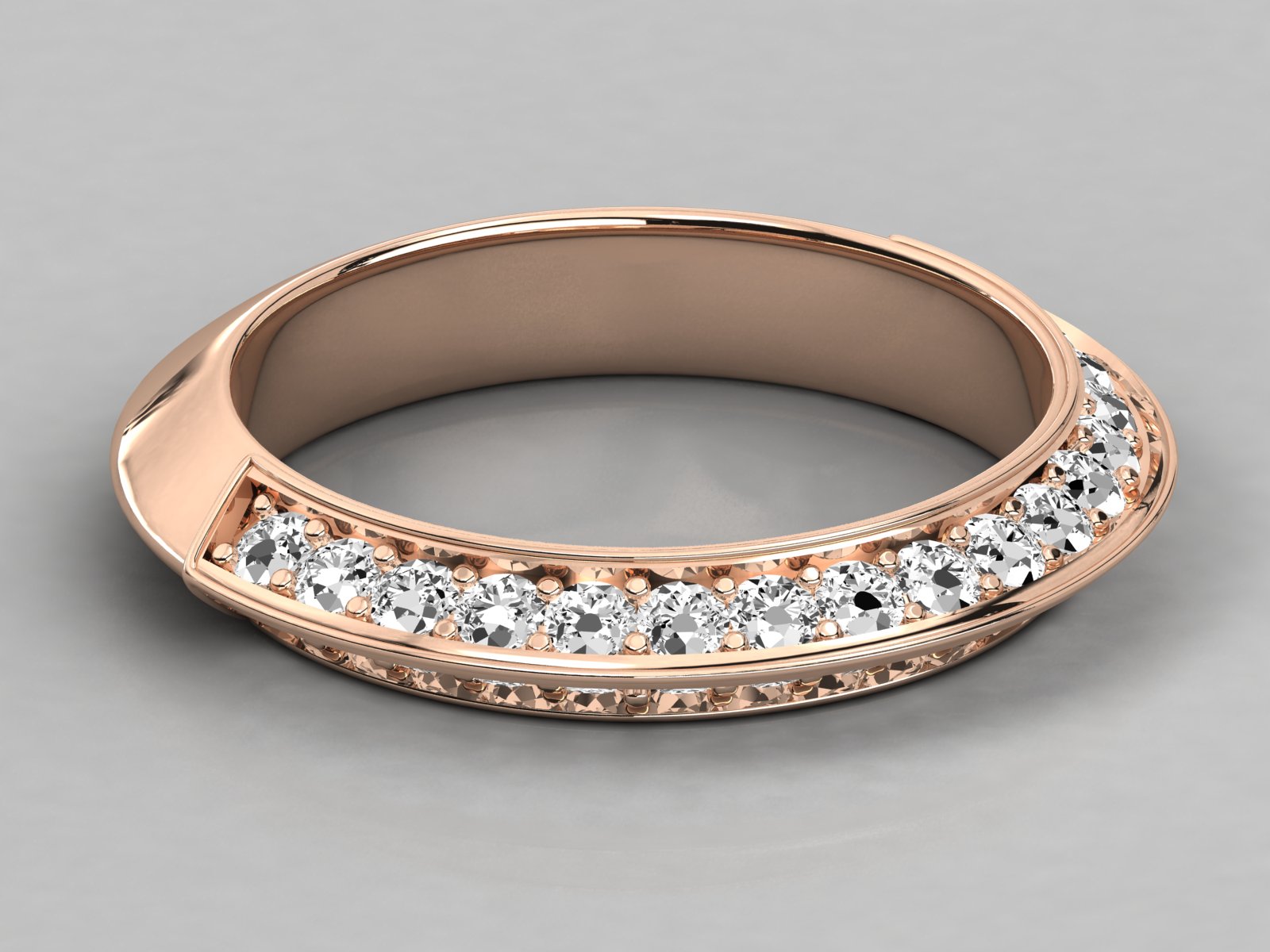 10K GOLD  LAB GROWN DIAMOND LADIES BAND RING.