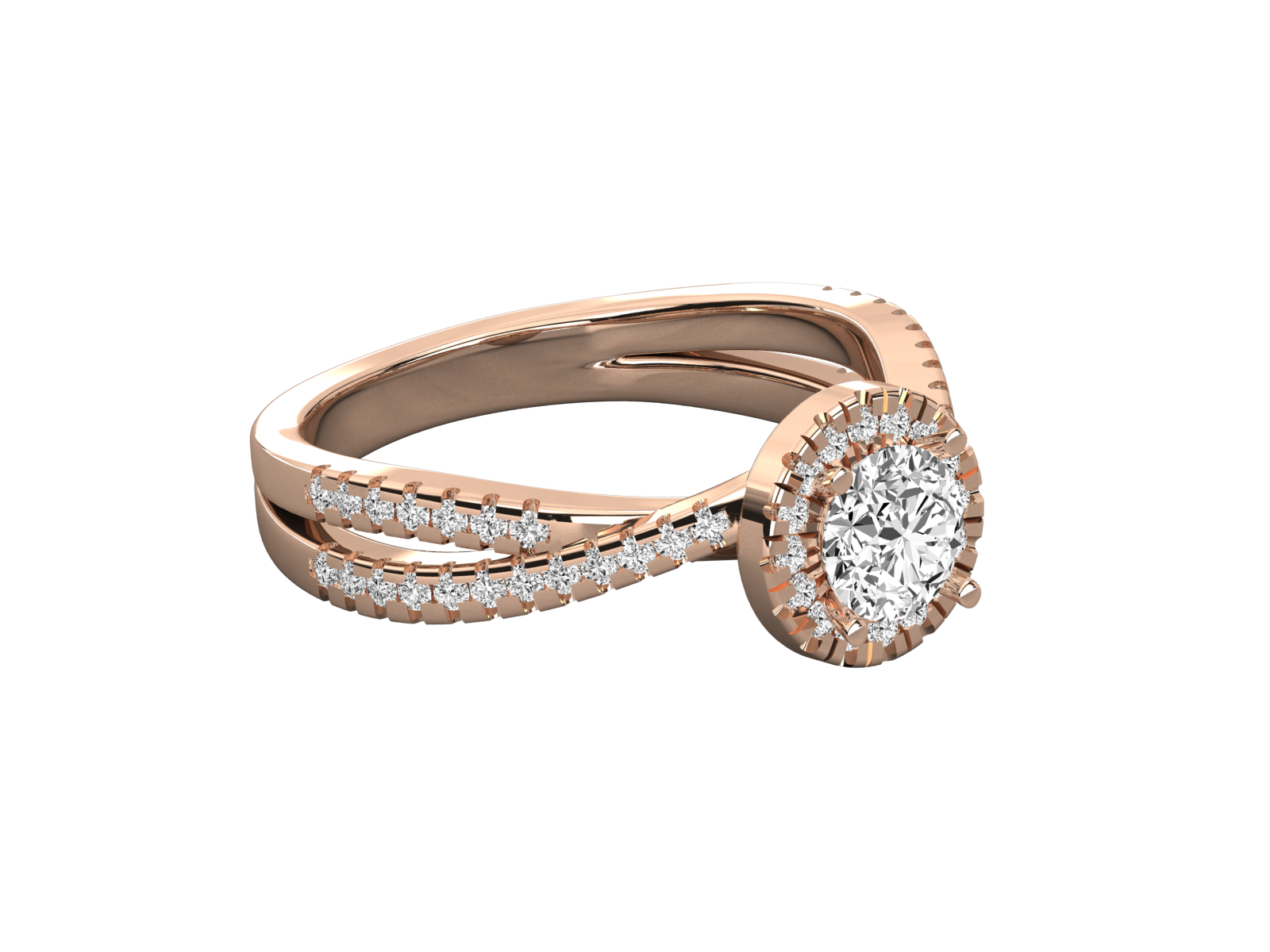 9K GOLD SOLITAIRE ROUND CUT LAB GROWN DIAMOND LADIES BRILLIANT RING.