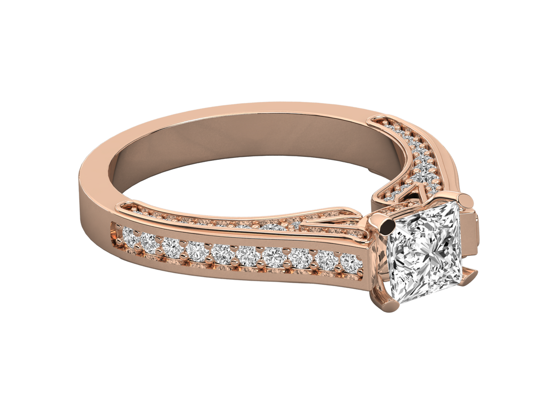 9K SOLITAIRE  LAB GROWN DIAMOND LADIES  RING.
