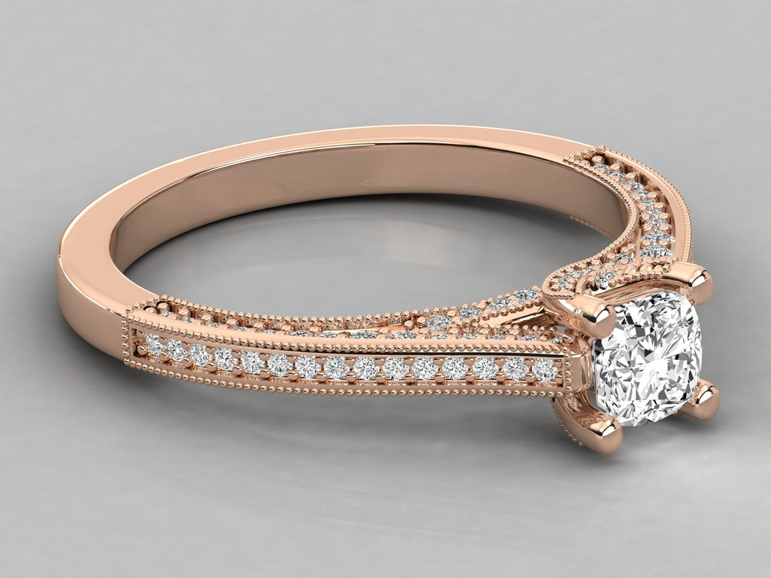 10K GOLD SOLITAIRE LAB GROWN DIAMOND LADIES  RING.