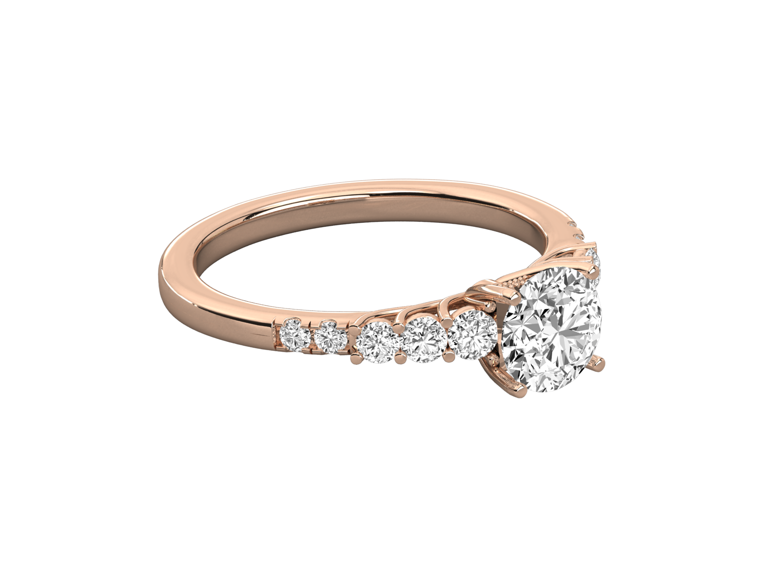 9K GOLD SOLITAIRE  LAB GROWN DIAMOND LADIES BRILLIANT RING.