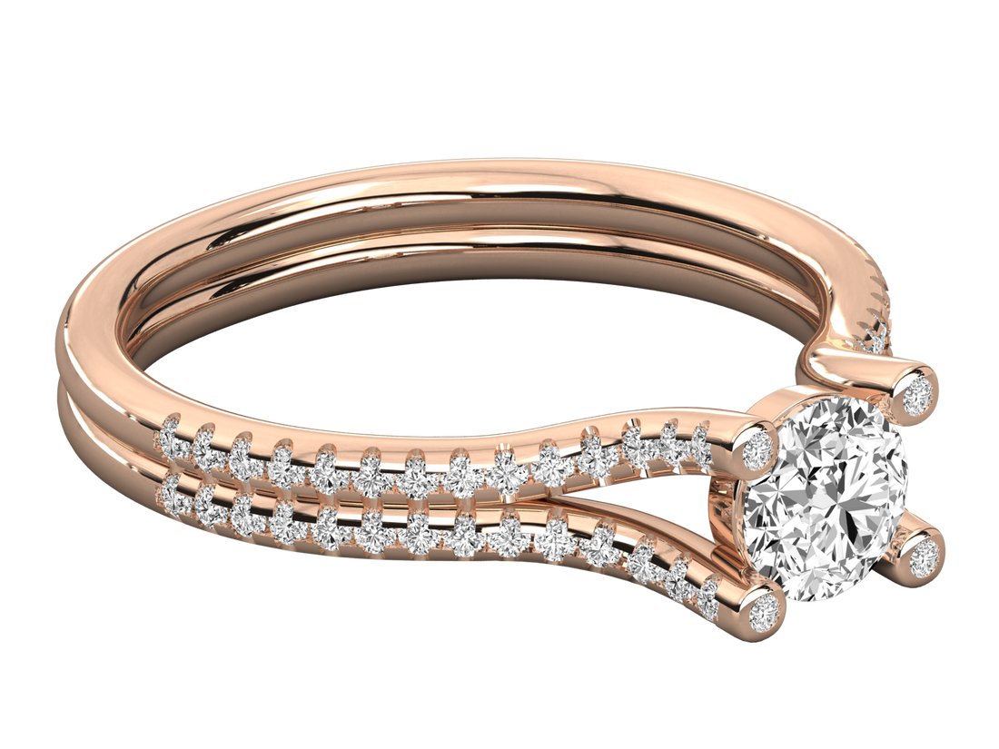 10K GOLD SOLITAIRE LAB GROWN DIAMOND LADIES  RING.