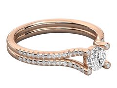 9K GOLD SOLITAIRE  LAB GROWN DIAMOND LADIES  RING.