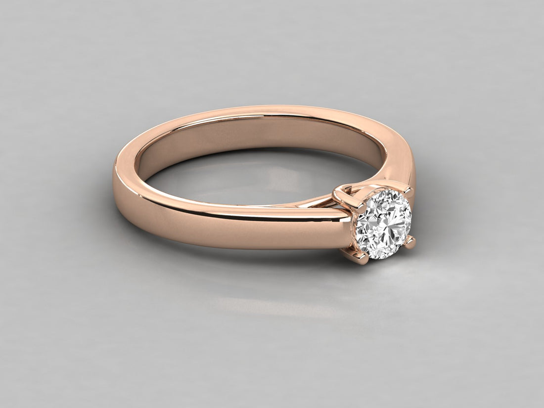 10K GOLD SOLITAIRE DIAMOND  BRILLIANT RING.