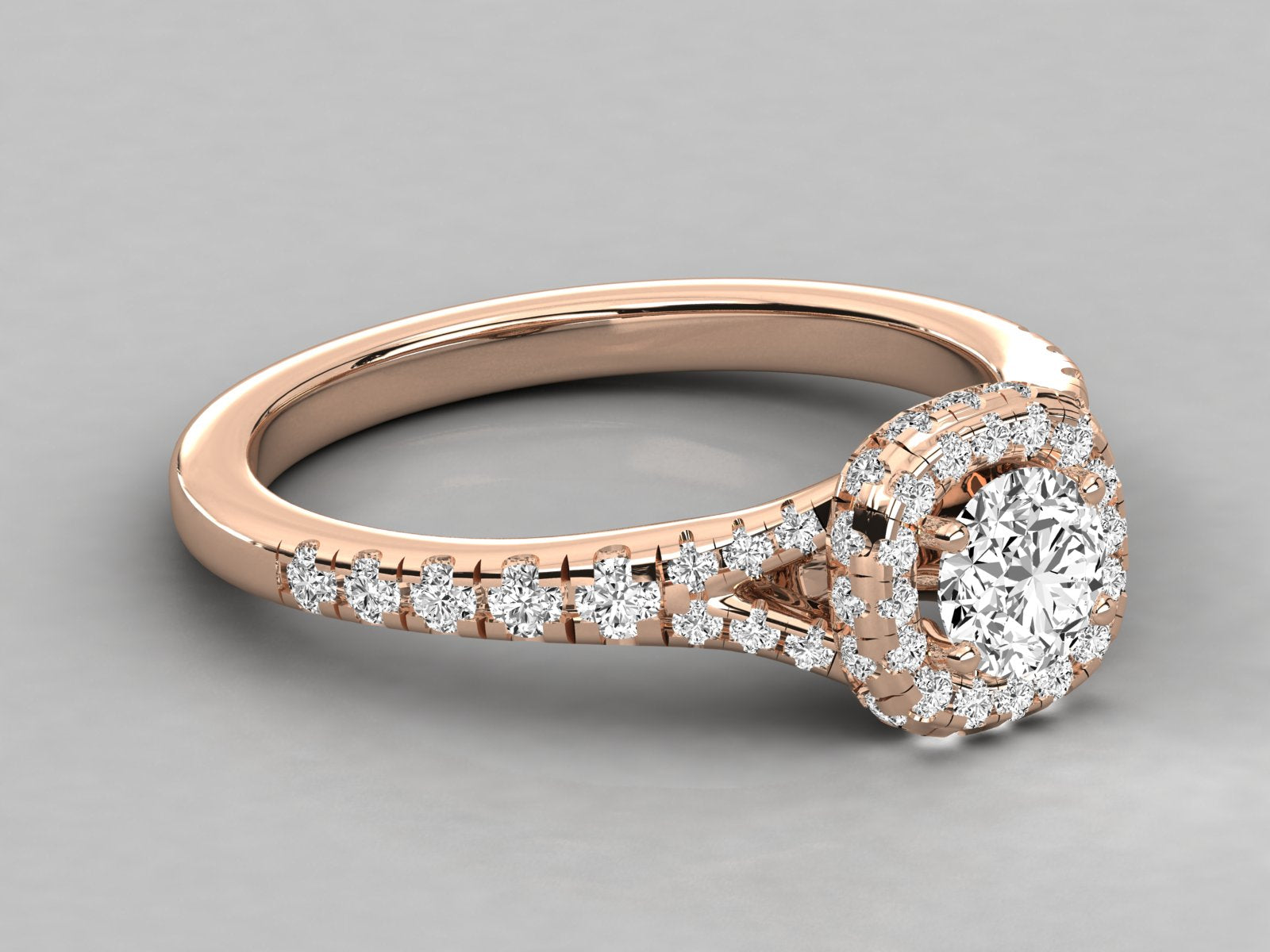 9K GOLD SOLITAIRE ROUND DIAMOND LADIES BRILLIANT RING.