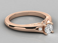 9K GOLD SOLITAIRE  LAB GROWN DIAMOND LADIES  RING.