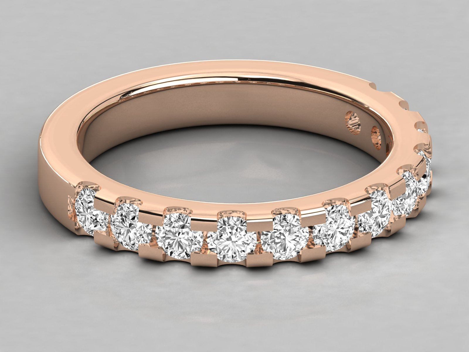 10K GOLD  LAB GROWN DIAMOND LADIES BAND RING.