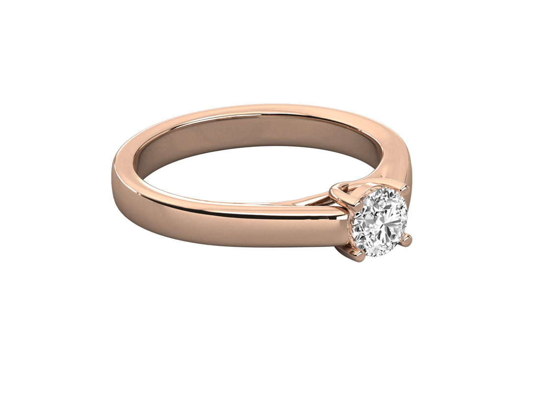 10K GOLD SOLITAIRE DIAMOND  BRILLIANT RING.
