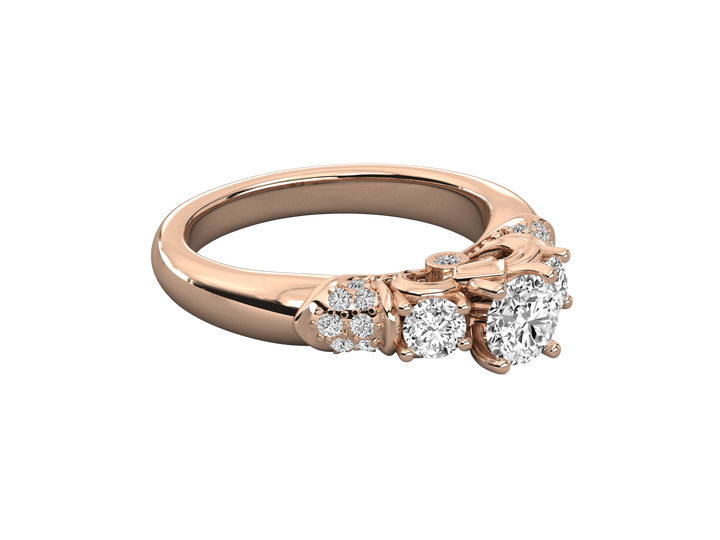 9K GOLD SOLITAIRE  LAB GROWN DIAMOND LADIES  RING.