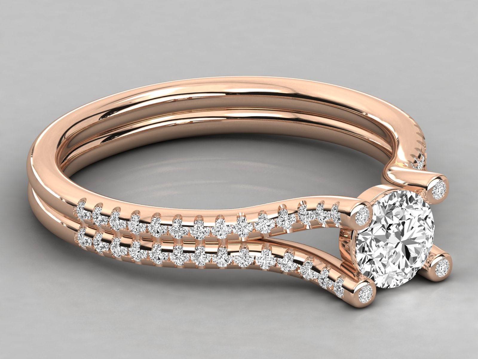 10K GOLD SOLITAIRE LAB GROWN DIAMOND LADIES  RING.