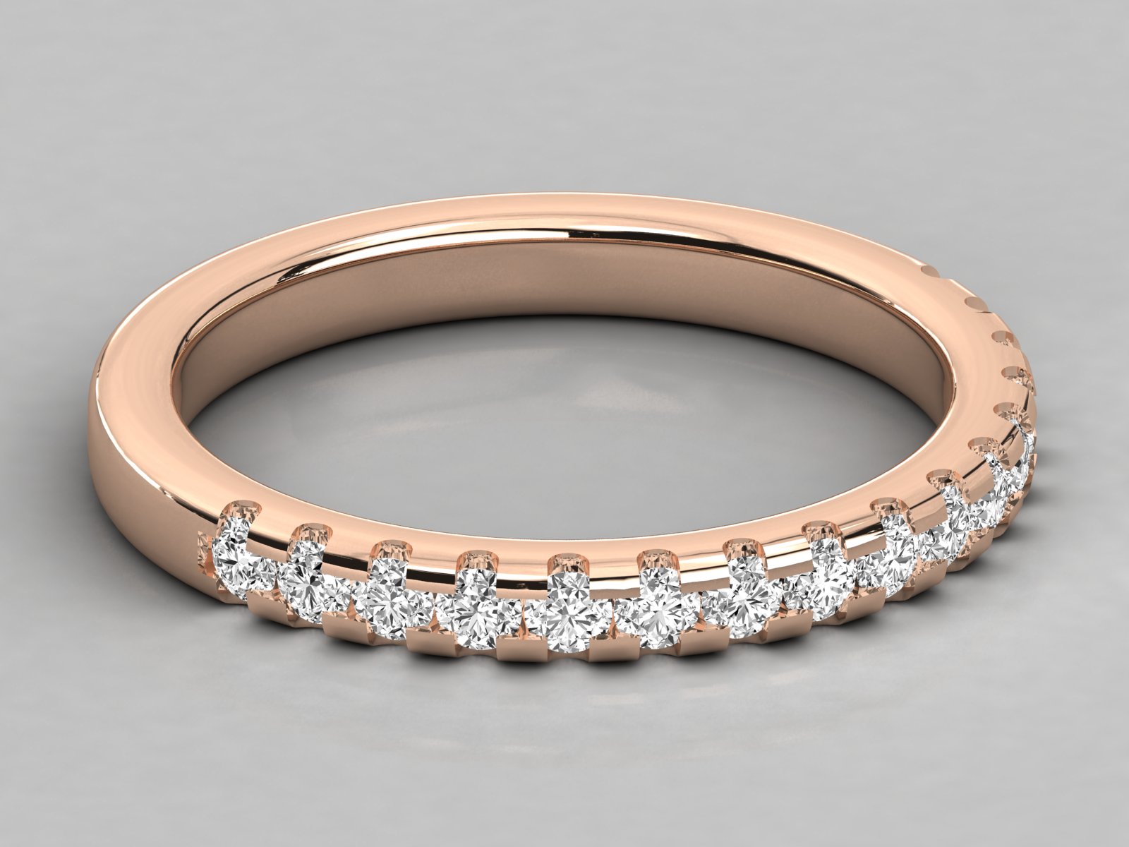 10K GOLD  LAB GROWN DIAMOND LADIES BAND RING.