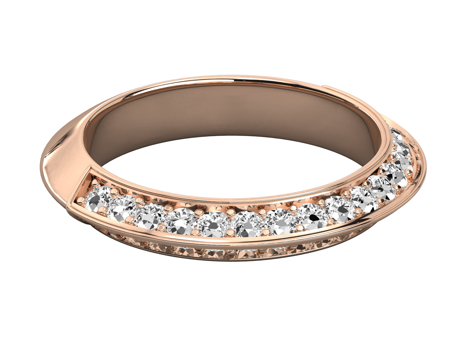 10K GOLD  LAB GROWN DIAMOND LADIES BAND RING.
