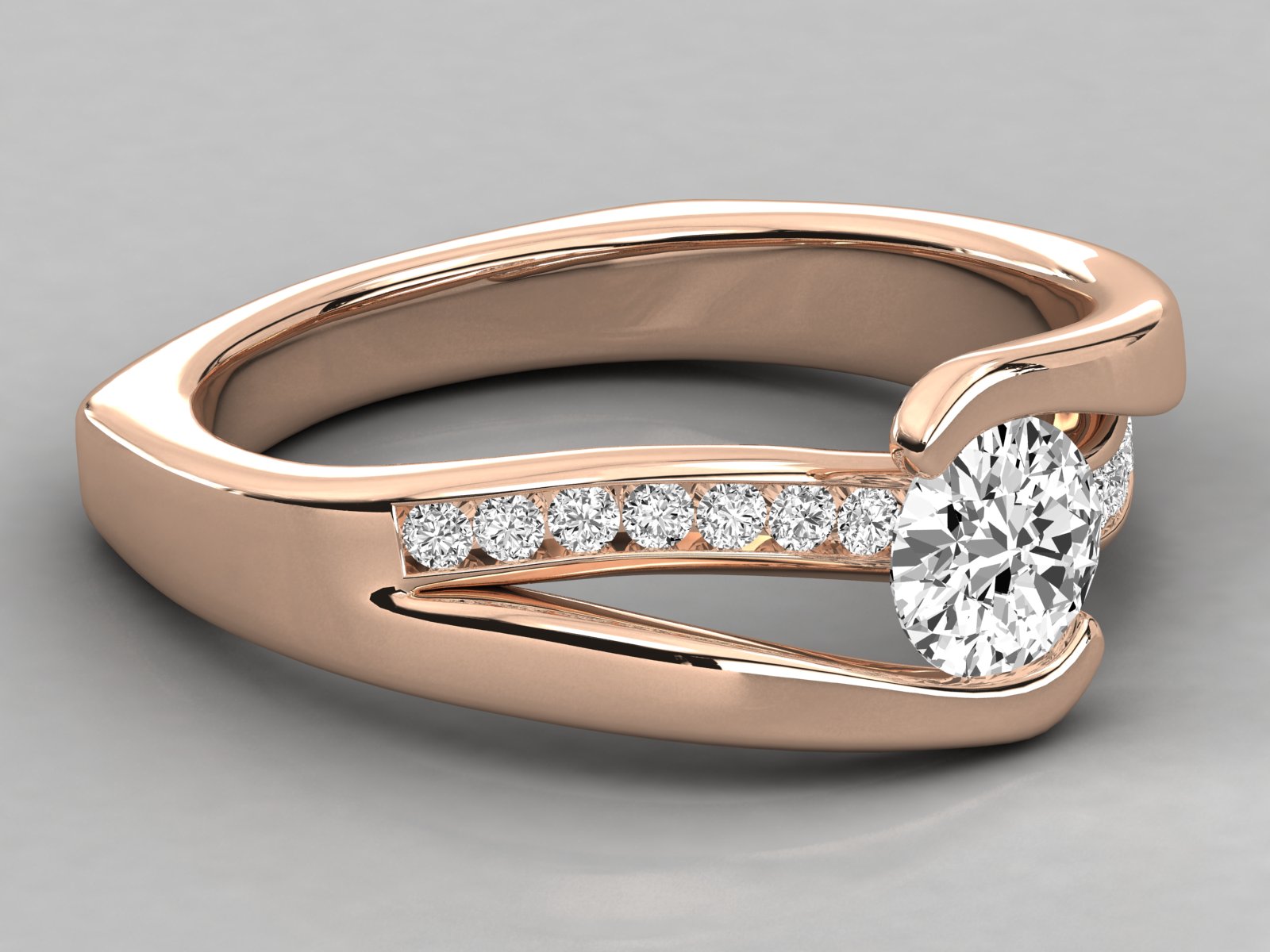 10K GOLD SOLITAIRE  LAB GROWN DIAMOND  BRILLIANT RING.