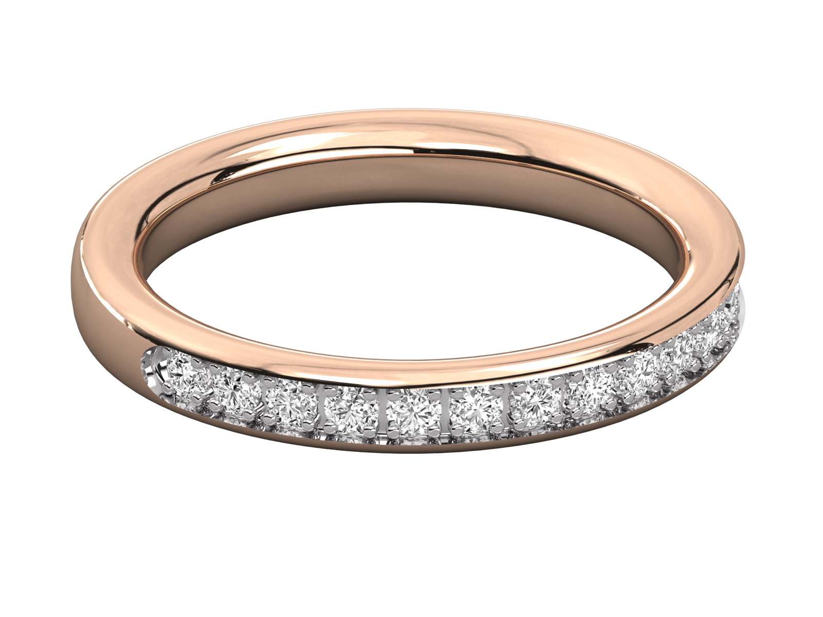 10K GOLD  LAB GROWN DIAMOND LADIES BAND RING.