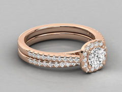 9K GOLD SOLITAIRE  LAB GROWN DIAMOND LADIES  RING.