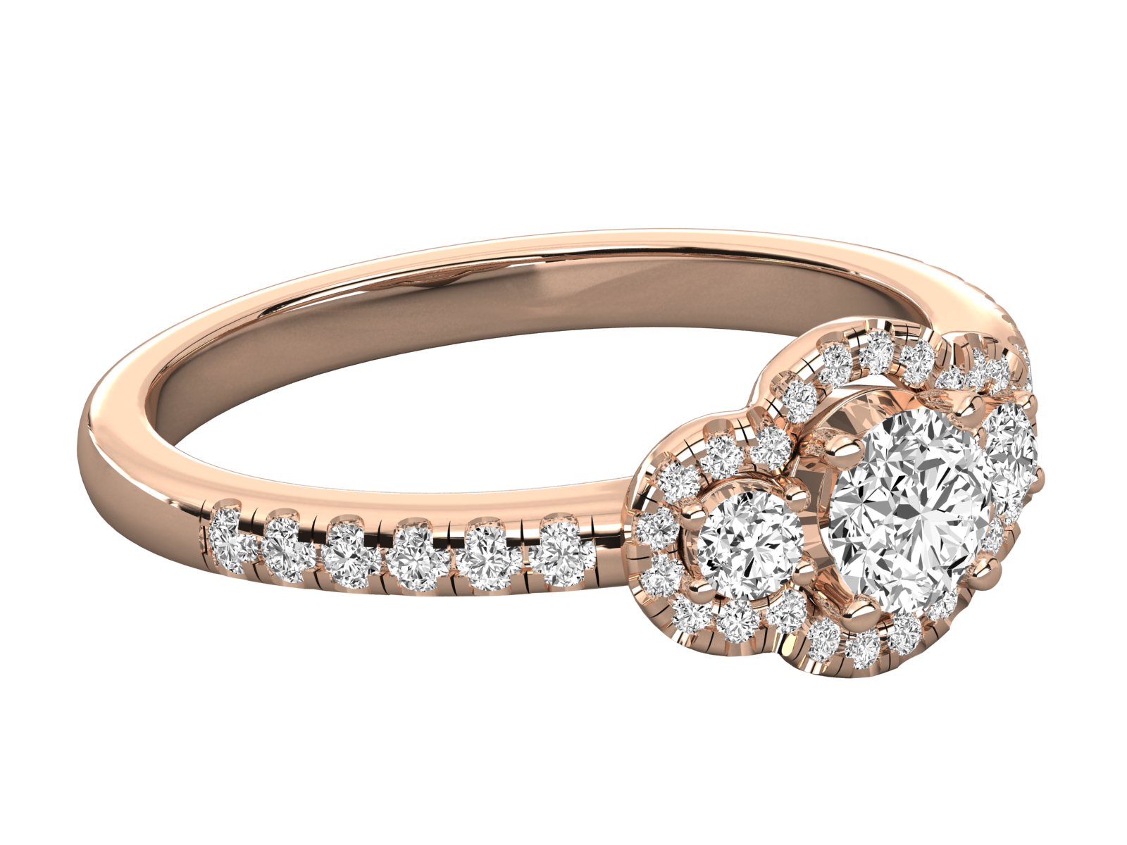 9K GOLD SOLITAIRE  LAB GROWN DIAMOND LADIES RING.