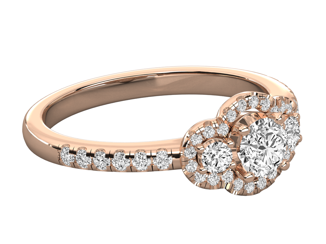 10K GOLD SOLITAIRE LAB GROWN DIAMOND LADIES RING.