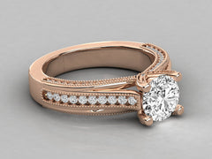 9K GOLD SOLITAIRE LAB GROWN DIAMOND LADIES  RING.