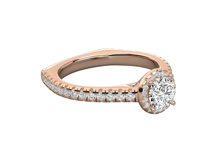 14K GOLD SOLITAIRE  DIAMOND LADIES BRILLIANT RING.