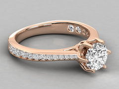 9K GOLD SOLITAIRE  LAB GROWN DIAMOND LADIES  RING.
