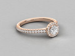 14K GOLD SOLITAIRE DIAMOND  BRILLIANT RING.