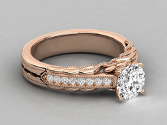 9K GOLD SOLITAIRE  LAB GROWN DIAMOND LADIES  RING.