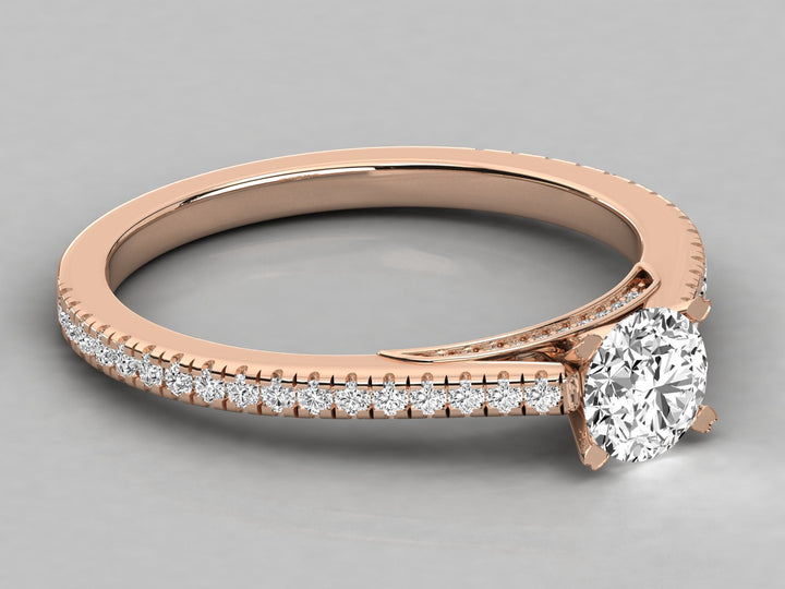10K GOLD SOLITAIRE LAB GROWN DIAMOND LADIES RING.